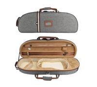 Conboxus Étui pour violon 4/4 avec bretelles réglables, coque rigide ultra légère en nylon Oxford avec verrouillage de sécurité, hygromètre et supports pour archet pour voyage/spectacle (gris)