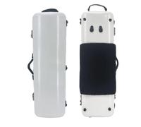 Conboxus Étui pour violon en fibre de carbone avec serrure par mot de passe 4/4, rectangulaire, léger, rigide, avec sac à partitions détachable, bretelles de style sac à dos, étanche (blanc)