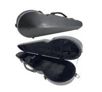 Conboxus Étui rigide de voyage pour violon 4/4 en carbone composite avec rembourrage de suspension, sangles de sac à dos, construction ultra légère, protection, imperméable et durable (noir)