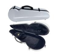 Conboxus Étui rigide de voyage pour violon 4/4 en carbone composite avec rembourrage de suspension, sangles de sac à dos, construction ultra légère, protection, imperméable et durable (blanc)