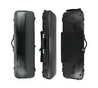 Conboxus Étui rigide rectangulaire en fibre de carbone pour violon 4/4 avec sac à partitions de musique amovible, bretelles style sac à dos, hygromètre (noir)