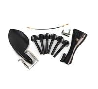 Conboxus Kit de 6 cordes de rechange pour violon en bois d'ébène avec plaque de traction ronde