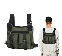Concealed Carry Vest, Lightweight Adjustable Running Backpack, Hydration Chest Bag, Perfect for Travel, Cycling, Fitness, Work, Training, Camping, Commuting, Riding, 25cm Blue Black Green Gray