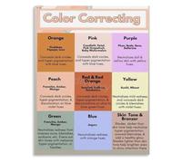 Concealer Color Correcting Poster Makeup Reference Print | Essential Chart Illustrating Pigment Pairing to Camouflage Flaws(Magnetic,12x18inch(30x45cm))