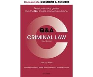 Concentrate Questions and Answers Criminal Law - Allen Mischa Associate Lecturer in Law The Open University - Oxford University Press - Livre en Anglais - Allen Mischa Associate Lecturer in Law The Op