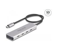 DeLock – Hub USB Type-C 64231 – 10 Gbps, 4x USB Type-C, câble 35 cm, gris