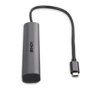Lindy Concentrateur (hub) 43384 – 4 x USB-C 3.2 Gen 2, 10000 Mbit/s – Gris – de bureau