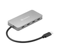 Sandberg Hub USB-C 136-41 – 4 ports USB-C, USB 3.2 Gen 1, 10000 Mbit/s, Gris