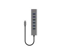 I-Tec Hub USB - 7 ports USB-A 3.2 Gen1, charge USB-C, boîtier métal, câble 30 cm, gris