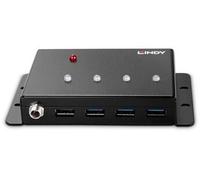 Lindy Hub USB métallique 4 ports USB 3.0 (USB‑A) 5 Gbit/s Noir 443492
