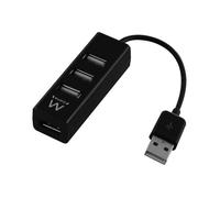 Ewent Mini Hub USB 2.0 Noir Noir 4 Ports EW1123