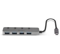 Lindy Concentrateur USB Type-C 43383 – 4 ports USB 3.2 – Interrupteurs marche/arrêt – de bureau