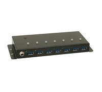 Concentrateur (hub) USB 3.0 industrie - LINDY - 7 ports - Boitier blindé