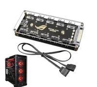 Concentrateur répartiteur ARGB | Câble d'extension répartiteur ARGB à 3 broches, 11 axes directionnables du port du PC de 5 V pour le boîtier du PC, refroidissement du processeur de l'arbre de