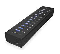 Raidsonic Icy Box Hub USB IB-AC6113 – 13 ports USB 3.0 5 GBit/s, alim. 12V/5A, aluminium, noir