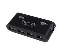 Concentrateur USB 3.0 - LOGILINK - 4 ports - Bloc d'alimentation - Noir