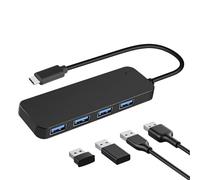 Concentrateur USB 4 ports, Concentrateur USB 3.0 4 ports | Concentrateur d'extension USB - Répartiteur de Hub USB Type C, de données haute vitesse USB3.0, adaptateur Multiport USB pour accessoires d'o