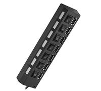Concentrateur USB 7 Ports, Transmission Rapide 450 Mbps, Répartiteur de Synchronisation de Données pour PC, Ordinateur Portable, Clavier, Brancher et Jouer, sans conflit