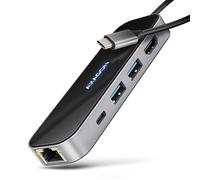 Concentrateur USB - AXAGON - HMC-6GLN - 2x USB-A - 1x USB-C - 100 W PD - Argent