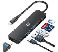 Concentrateur USB C, Adaptateur dongle USB-C avec HDMI 4K pour MacBook Pro/Air, Adaptateur USBC 6 en 1 convertisseur numérique AV multiport, avec Ports USB 3.0/USB 2.0/SD/microSD - Or Rose