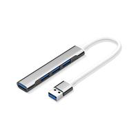 Concentrateur USB C/Hub USB 3.0, 4 ports USB 3.0 ultra fin pour MacBook, Mac-Pro/mini, iMacs, Surface Pro, XPS, ordinateur portable, clés USB, disque dur mobile, etc. Hub USB-C gris (USB 3.0)