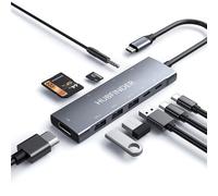 Concentrateur USB C, PowerExpand+ adaptateur 9 en 1, avec HDMI 4K, alimentation 100 W, 3 ports 3.0, lecteurs de cartes SD/microSD, prise casque 3.5 mm pour tous les MacBook Pro/Air et iPad, XPS, etc