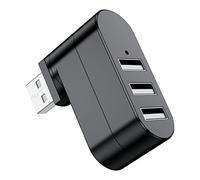 Concentrateur USB fin, répartiteur USB portable 5 V, 500 mA rotatif, hub USB 180 degrés, connecteur USB à 3 ports pour ordinateur portable, PC, ordinateur portable