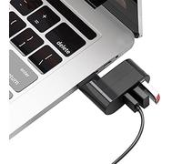 Concentrateur USB fin, répartiteur USB portable 5 V, 500 mA rotatif, hub USB 180 degrés, connecteur USB à 3 ports pour ordinateur portable, PC, ordinateur portable