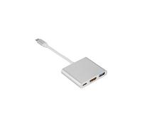 Concentrateur usb type-c concentrateur de donnée usb 3. 0 sortie hdmi 4k avec port de charge dp c-type (argent) pour macbook pro th704