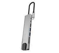 Concentrateurs USB C avec transfert de données haute vitesse connexion Ethernet 4K30Hz vidéo pour PC et ordinateur portable