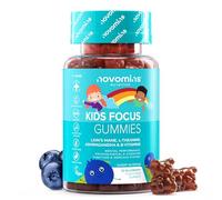Concentration Enfants | 30 Gummies | Crinière de Lion, Ginseng | Novomins | Complément pour le Cerveau, Concentration, Énergie, Bonne Humeur | Végan & Sans Gluten | avec Iode & B12 | 1 Mois de Cure