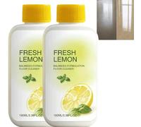 Concentré de nettoyant pour sols à base de plantes au citron - Solution de nettoyage pour sols multi-surfaces - pH neutre, Solution de vadrouille désodorisante parfumée aux agrumes (2PCS)