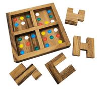 Concentrese - Jeu de Casse-tête en Bois | Puzzle logique et éducatif pour Enfants et Adultes | 45 Niveaux de défis progressifs | Jeu Solo Artisanal en Bois Massif | LEDELIRANT