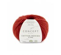Concept 25 g de coton - Mérinos fin - Couleur : 89 - Rouge - Un fil volumineux en coton bio et laine mérinos de qualité supérieure - Combinaison dans une structure délicate de la chaîne.