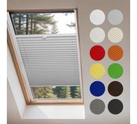 Concept Blinds® Stores Plissés pour Fenêtres de Toit - sur Mesure - 23 Couleurs - Installation Facile, Perçage Minimal - Réglables Haut/Bas - Stores pour Puits de Lumière