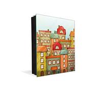 Concept Crystal Petite Armoire pour clés avec Motif au Choix K01 Maisons de Ville rétro