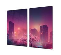 Concept Crystal Planche à découper en Verre trempé - Couvre-cuisinière et protège-Plain de Travail en Verre résistant - Une PIÈCE (60x52 cm) ou Deux PIÈCES (30x52 cm chacune); D42 Série d'art Moderne