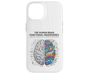 Concept d'analyse cérébrale neurosciences vs Esprit créatif Coque pour iPhone 14