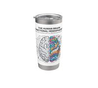 Concept d'analyse cérébrale neurosciences vs esprit créatif Gobelet isotherme en acier inoxydable double paroi