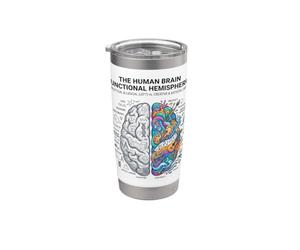 Concept d'analyse cérébrale neurosciences vs esprit créatif Gobelet isotherme en acier inoxydable double paroi