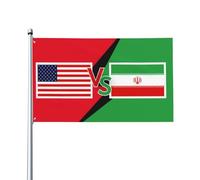 Concept De Guerre Commerciale Entre Les États-Unis Et L'Iran Drapeaux Décoratif Garden Flag Résistant Aux Intempéries Bannière Pour Mur Porche Vacances Extérieur 90X150Cm