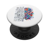 Concept de l'esprit créatif et analytique du Cerveau neurosciences PopSockets PopGrip Adhésif
