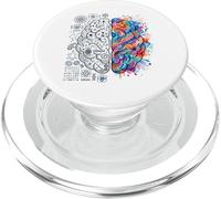 Concept de l'esprit créatif et analytique du Cerveau neurosciences PopSockets PopGrip pour MagSafe