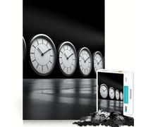 Concept du Temps avec Un Homme Puzzle pour Adultes de 1000 pièces Jeu de logique et d'habileté Découpe précise Collection d'œuvres d'art 38x26cm