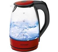 CONCEPT électroménager RK4030re BOUILLOIRE VERRE ET INOX, 1,7 LITRE, ECLAIRAGE LED, 2200 W, FILTRE ANTICALCAIRE