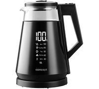 CONCEPT Hausgeräte RK4170 Bouilloire en verre avec filtre anti-calcaire, 1,7 l, 1700 W, en verre, thermo-régulation, Strix, Swachrz