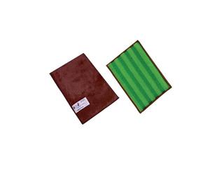 CONCEPT MICROFIBRE Sachet 2 Tampons Memo Pad Marron Et Vert