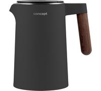 Concept Norwood Bouilloire électrique de Acier inoxydable avec contrôle de la température 45/60/70/85/90/95/100°C Fonction KEEP WARM 1,5L 1850-2200 W (Gris foncé)