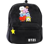 Concept One BT21 Line Friends Mini sac à dos d'école en peluche, noir, taille unique, noir, taille unique, mini sac à dos en peluche Bt21 Line Friends, Noir, Taille unique, Bt21 Line Friends Plush