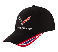 Concept One Chevrolet Baseball Cap, Corvette Logo Flex Fit Baseball Hat with Curved Brim, Black, One Size